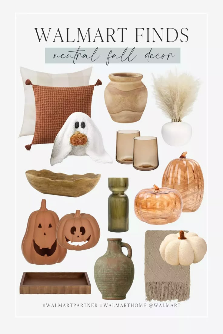 a poster with pumpkins and other decorative items