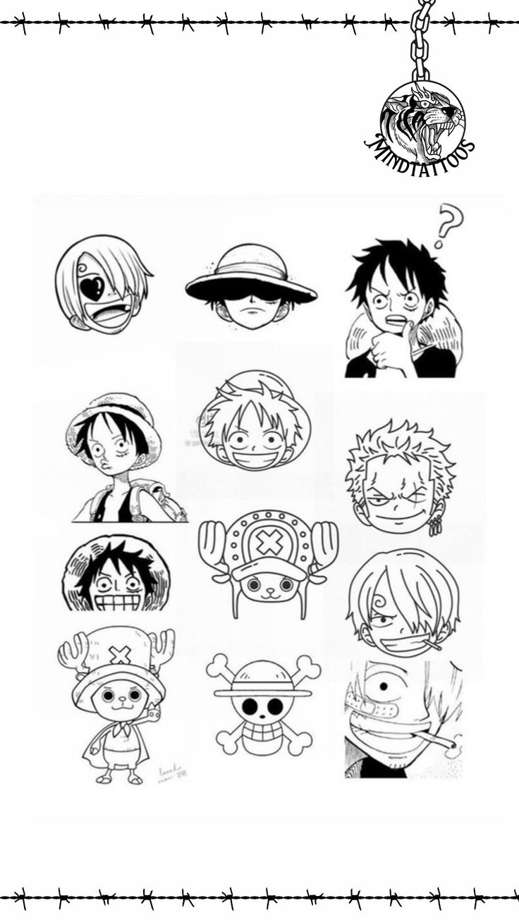 an image of some cartoon characters in black and white