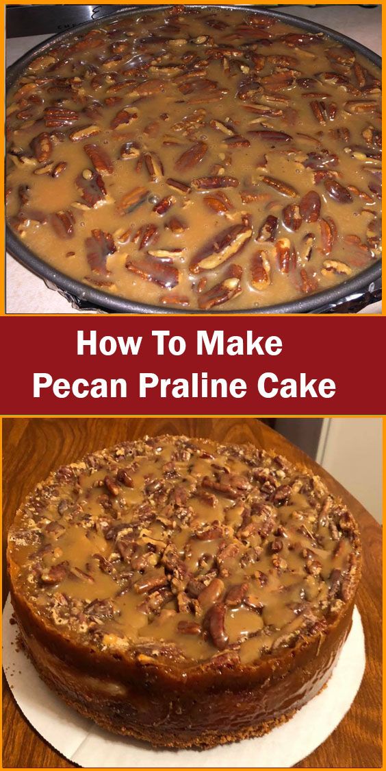 how to make pecan pralie cake with chocolate frosting and pecans on top