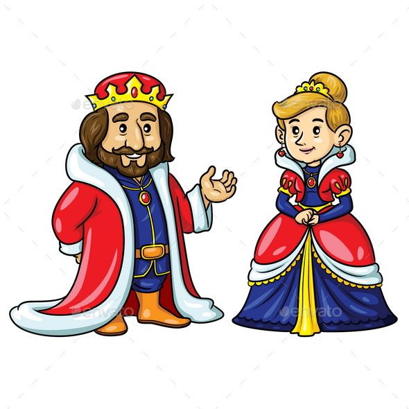 the king and queen are talking to each other on white background - miscellaneous objects characters