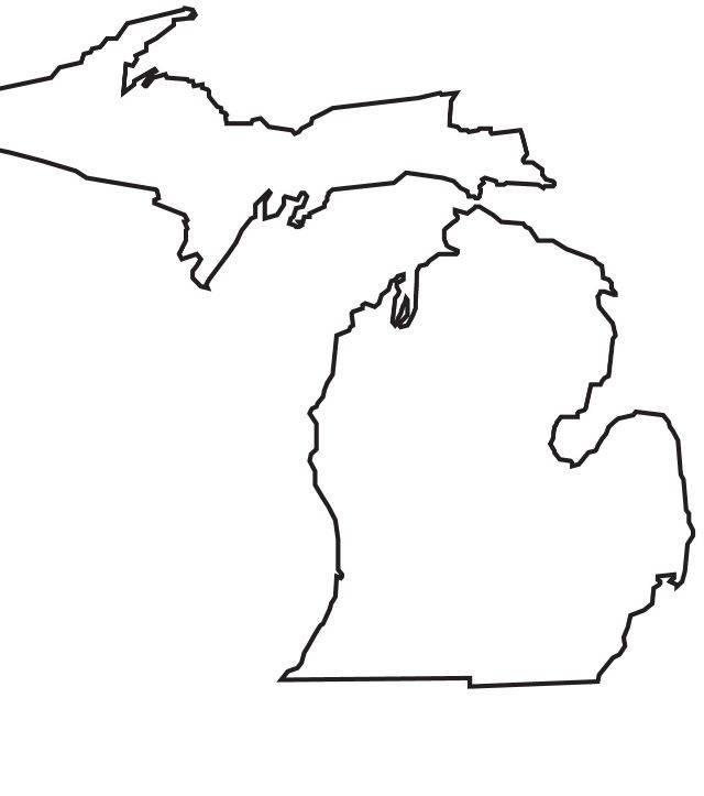 an outline map of the state of michigan