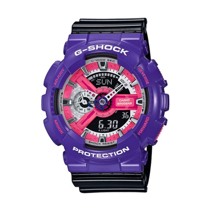 Casio G-SHOCK Waterproof Shockproof Mens Purple Analog/Digital Combo Watch Baby G Shock, Purple Watch, 90s Colors, Elapsed Time, G Shock Watches, Countdown Timer, Baby G, Casio G Shock, Casual Watches