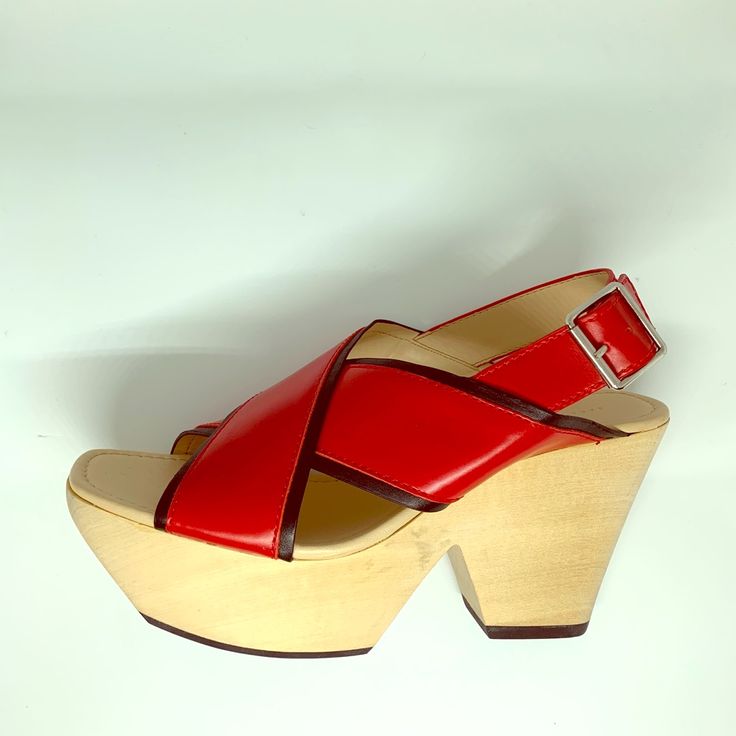 Zara Woman Retro Sandals Summer Heels With Red Sole And Round Toe, Summer Red Sole Closed Toe Heels, Summer Block Heel Shoes With Red Sole, Summer Block Heels With Red Sole, Summer Block Heel With Red Sole, Red Closed Toe Heels For Summer, Red Platform High Heel Sandals, Summer Sandals With Red Sole And Open Heel, Summer Open Toe Heels With Red Sole