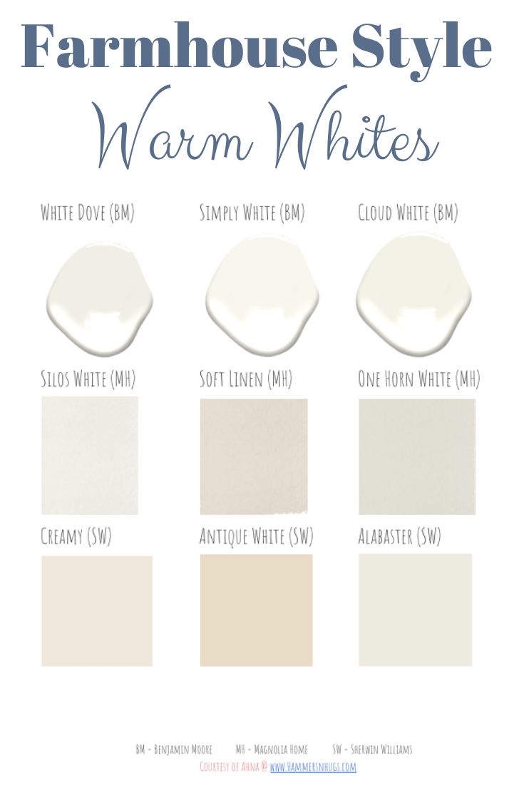 farm house style warm white paint colors