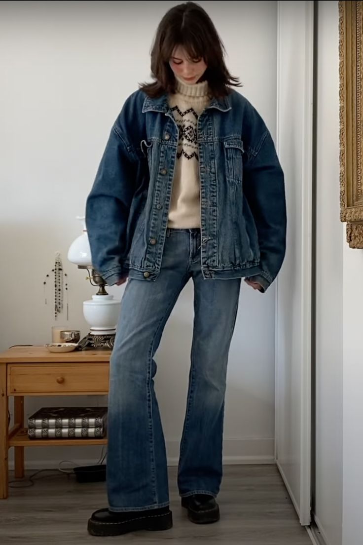 double denim Canadian tuxedo outfit Kate Brock, How To Have Style, Autumn Fits, Winter Fits, Outfits Winter, 가을 패션, Outfit Inspo Fall, Doc Martens, Fall Winter Outfits