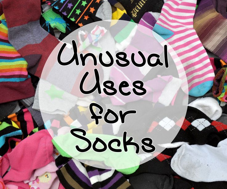 a pile of socks with the words unusual uses for socks