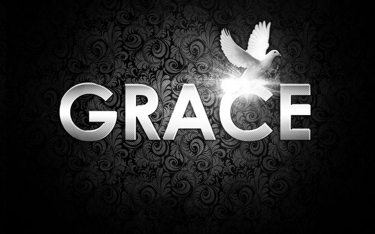 a black and white photo with the words grace thank you father