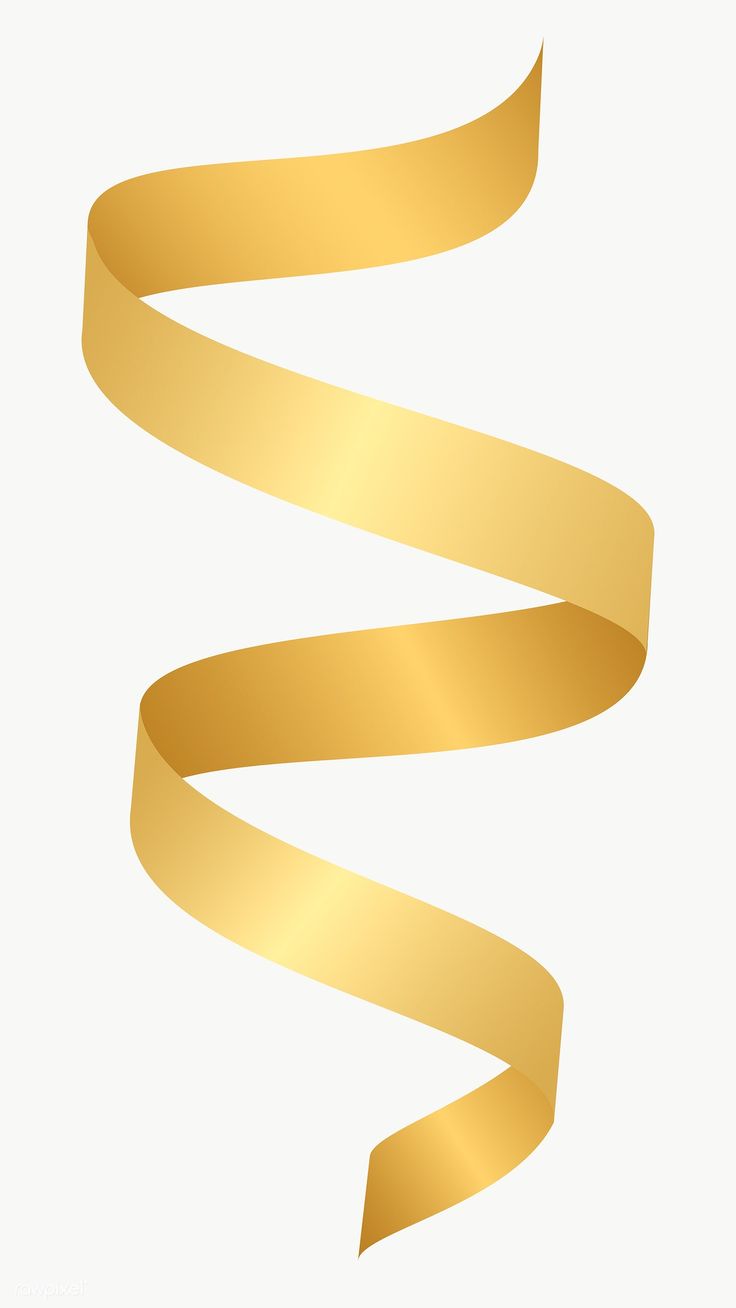 a gold ribbon on a white background