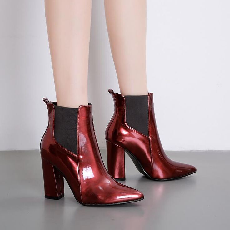 Material: PU Size: CN35, CN36, 37, CN38, CN39, CN40 Color: Red Wine Heel Height: About 9CM Style: Club, Casual, Street, Daily Pattern Type: Solid Shoes Length: Ankle Boots Occasion: Party, Street, Daily, Spring, Fall Package Contents: 1* Shoes, without Accessories. Wine Heels, Leather High Heel Boots, Hip Clothes, Ankle Bones, Leather Chelsea Boots, Designer Boots, Winter Shoes, High Heel Boots, Fashion And Lifestyle