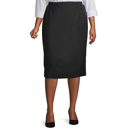 Slip into our suit skirt for a polished and professional look.Front Style: Flat FrontClosure Type: Elastic BackPockets: 2 Side Slip PocketsRise: At WaistApparel Length: 27.5 InchesFiber Content: 100% PolyesterFabric Description: KnitLining: UnlinedSkirt Length: Knee LengthCare: Machine WashCountry of Origin: Imported Knee-length Lined Pencil Skirt For Formal Occasions, Business Pencil Skirt With Lining, Classic Formal Solid Color Skirt, Classic Solid Color Formal Skirt, Classic Formal Skirt Suit With Pencil Skirt, Formal Solid Color Lined Pencil Skirt, Formal Lined Pencil Skirt, Formal Pencil Skirt Suit With Lined Skirt, Pencil Skirt Suit With Lined Skirt For Work