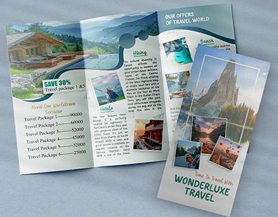 an open travel brochure with pictures on it