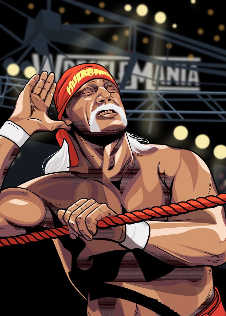 the wrestler is holding a rope in his hand