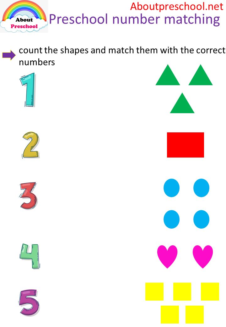 a number matching game with numbers and shapes for children to learn how to count them