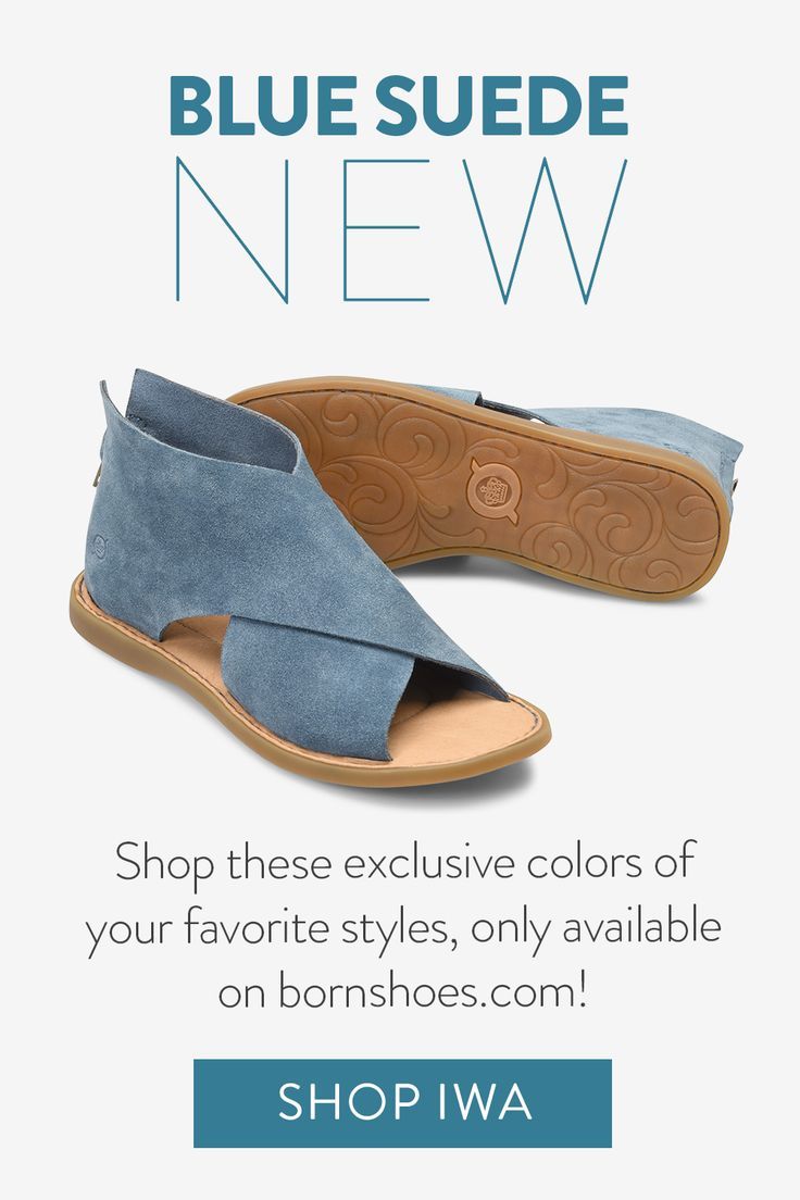 ONLY ON BORNSHOES.COM >>> Our IWA sandal is now available in an exclusive blue jean suede. This sleek, contemporary comfort sandal makes transitioning through the seasons effortless. We love how the IWA'S covered-up silhouette wraps the foot gracefully in luxe leathers. Shop IWA and more on bornshoes.com today. Spring Sandals With Suede Lining And Round Toe, Lightweight Leather Sandals With Round Toe, Lightweight Leather Round Toe Sandals, Open Toe Sandals With Suede Lining For Spring, Medium Width Suede Slip-on Sandals, Lightweight Leather Open Toe Sandals, Chic Suede Sandals With Leather Footbed, Suede Sandals With Removable Insole, Comfortable Suede Sandals With Removable Insole