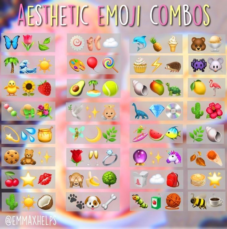 an artistic emoji combos game with lots of different items and colors on it