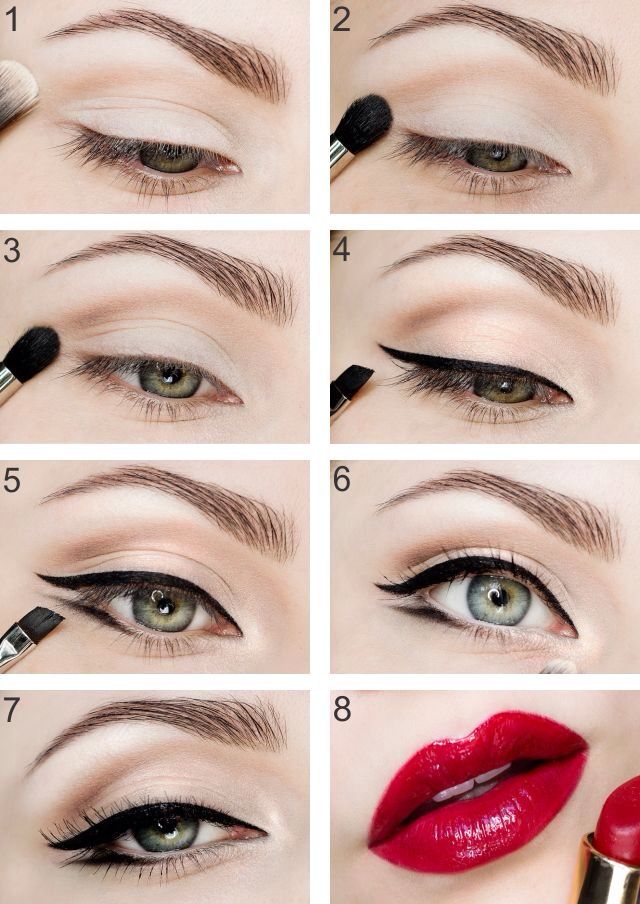 Marilyn Monroe inspired makeup Red And Black Eye Makeup, Maquillage Pin Up, Marilyn Monroe Makeup, Winter Make Up, 50s Makeup, Disney Princess Makeup, Lidded Eyes, Black Eye Makeup, Princess Makeup