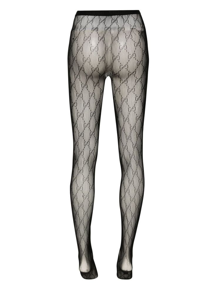 Find GUCCI Interlocking G-logo Tights on Editorialist. black mesh design signature Interlocking G logo elasticated waistband super-skinny cut covers foot Be sure before opening, as socks and hosiery can only be returned in their original, unopened packaging. Gucci Tights Outfit, Gucci Tights, G Logo, Patterned Tights, Sheer Tights, Tights Outfit, Womens Tights, Mesh Design, Gucci Black