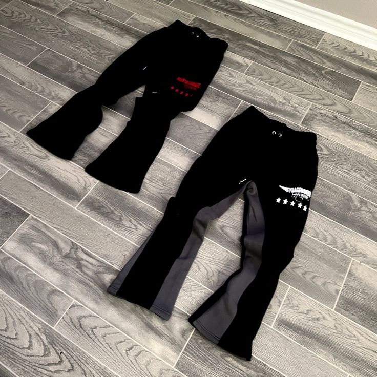 Mbr Flared Sweats Brand New Fitted Black Cotton Sweatpants, Black Winter Streetwear Bottoms, Black Pants For Winter Streetwear, Flare Sweats, Black Streetwear Bottoms For Fall, Fitted Black Urban Sweatpants, Black Fitted Urban Sweatpants, Urban Black Bottoms For Fall, Trendy Black Winter Sweatpants