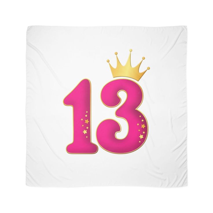 the number thirteen with a crown on it