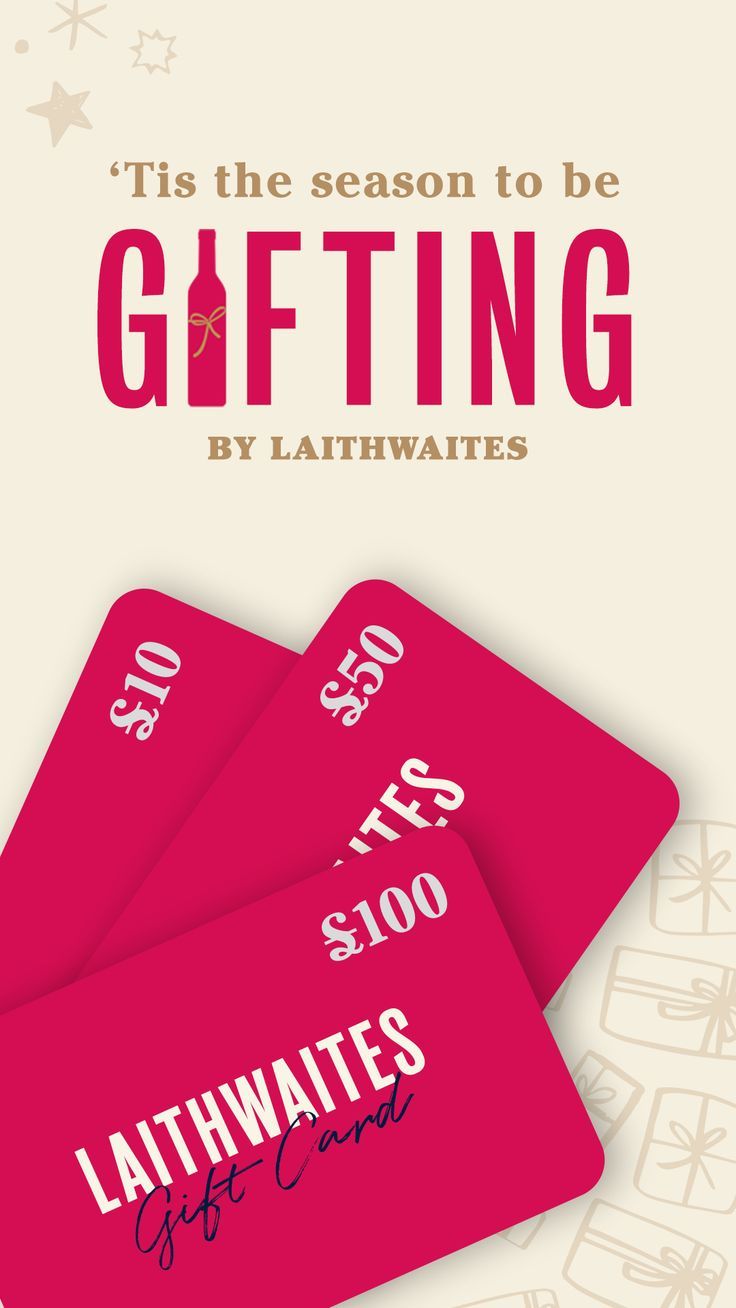 two pink gift cards with the words, it's the season to be giving by la