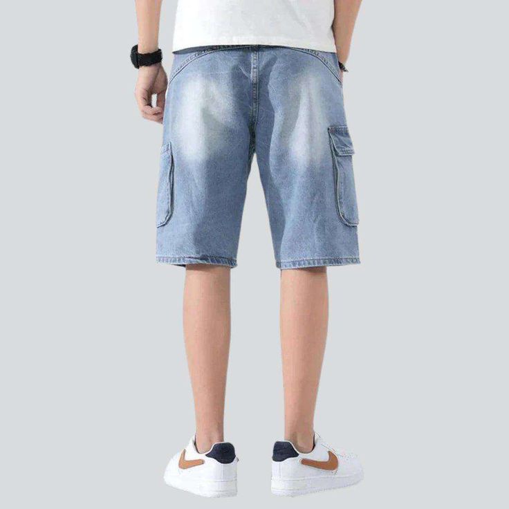 Discover the perfect blend of fashion and functionality with our light wash. baggy fit. mid-waist cargo shorts from our 2023 Summer Collection! Crafted from the finest viscose. these shorts provide an optimal balance of comfort and trend. Whether you're out and about exploring or relaxing at home. these shorts are sure to elevate your wardrobe.Distinctive Features: Light Wash: Achieve a timeless. effortless look with these light wash shorts. Loose Fit: Enjoy a relaxed. informal cut that suits an Baggy Cargo Shorts With Pockets For Summer, Denim Cargo Shorts With Side Pockets, Utility Denim Shorts With Cargo Pockets, Denim Utility Cargo Shorts With Side Pockets, Streetwear Short Length Cargo Jeans, Short Length Cargo Jeans For Streetwear, Streetwear Short Cargo Jeans With Multiple Pockets, Streetwear Denim Cargo Shorts With Pockets, Summer Casual Cargo Jeans