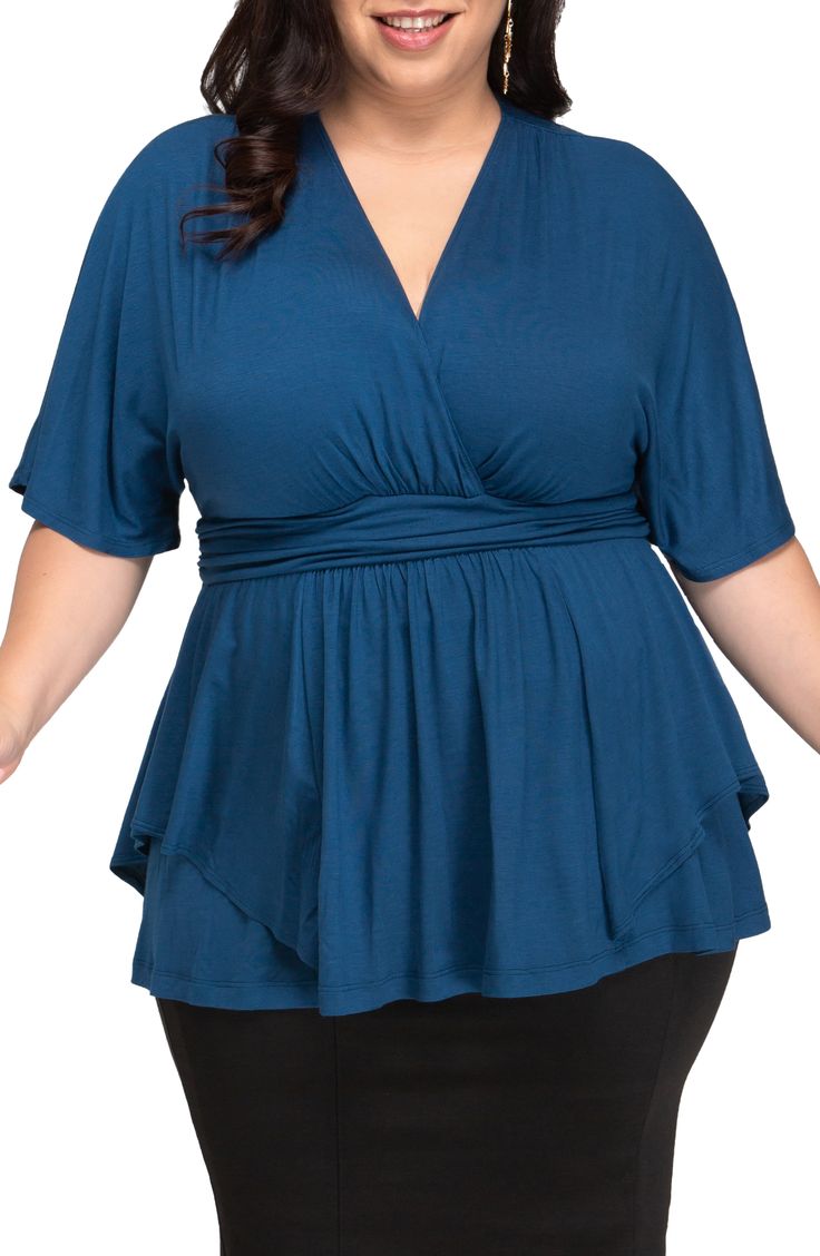 A tiered, drapey hem adds a dynamic flourish to this casual-chic stretch-knit blouse. Style Name:Kiyonna Promenade Top (Plus Size). Style Number: 5921029. Available in stores. Plus Size Apple Shape Outfits, Apple Body Shape Outfits, Apple Shape Outfits, Apple Body Shapes, Thanksgiving Outfit, Plus Size Blouses, Work Casual, Casual Chic, Tunic Tops