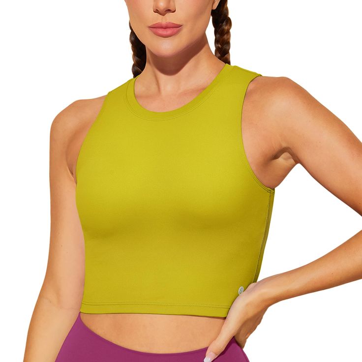 PRICES MAY VARY. Padded sports bra with removable pads for convenient adjustment. Made with high-quality nylon material with an added spandex elastic fiber which is thick but soft, sweat-wicking and not to shrink. This sleeveless crop top is pullover designed with no clasps or hooks, well constructed and seamed to be durable.High neck for added coverage. Yoga bra combine fashion, function and performance. Suitable for yoga, Pilates, fitness and any other types of exercises and workouts, or as th Best Sports Bras, Pilates Fitness, Workout Tops For Women, Bra Tank, High Neck Tank Top, Yoga Tank, Workout Crop Top, Yoga Tank Tops, Padded Sports Bra