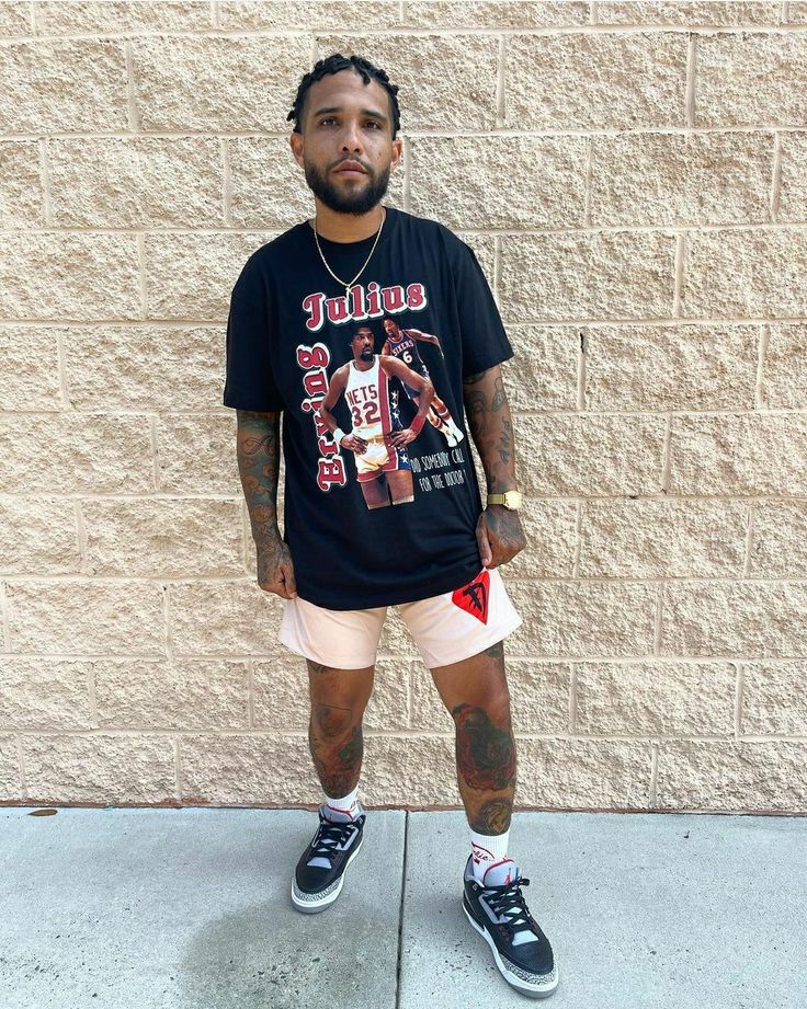 Outfits For Men Shorts, Jordan 3 Outfits, Summer Drip, Air Jordan Outfit, Dope Fits, Graphic Tee Outfits, Outfits For Men, Dope Outfits For Guys, Jordan Outfits