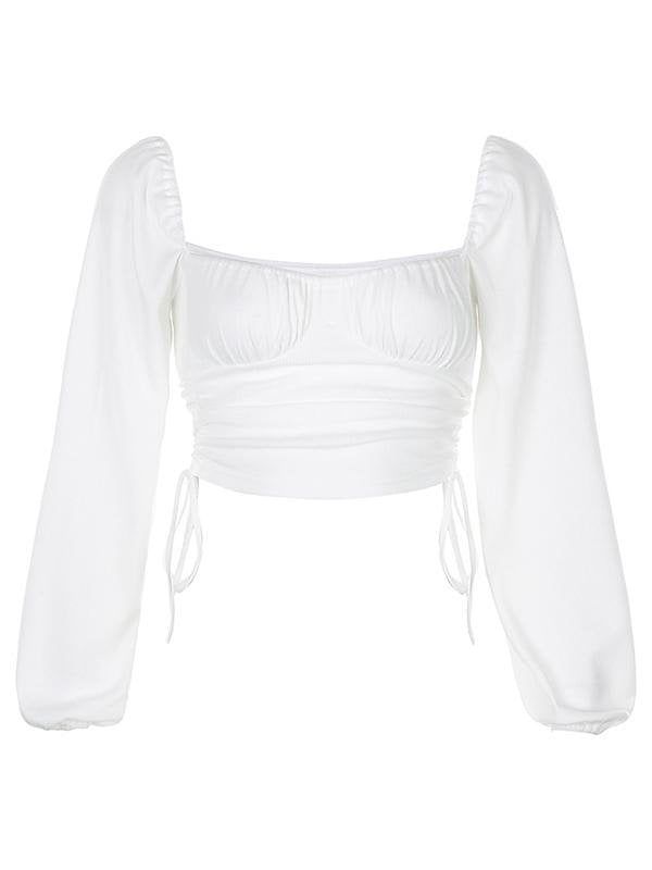 📦FREE Shipping on orders over $80 This crop top is made of lightweight fabric with elastic waist and cuffs, and a lace design. We like it with fashionable styles. Neckline: Square Collar Shirt Length: Short Sleeve Length: Long Sleeve Material: Polyester Fiber Season: Spring And Summer Womens Long Sleeve Shirts, Crop Top Blouse, White Crop, Collar Shirt, White Crop Top, Long Blouse, Lace Design, Blue Blouse, Long Sleeve Crop Top