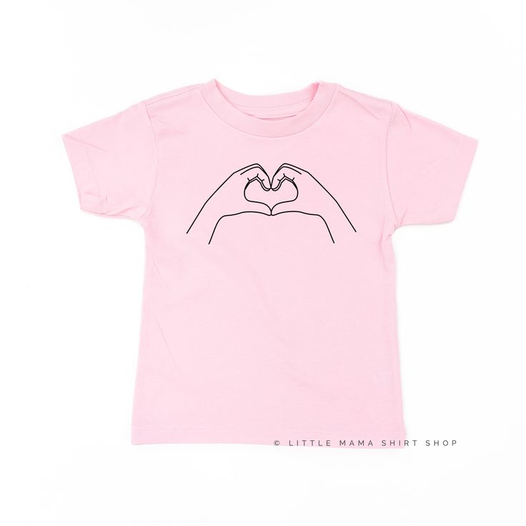 All Little Mama shirts are unisex sizing. Please reference size charts before purchasing. Fitted Pink T-shirt With Heart Graphic, Cotton Stretch Shirt With Graphic Print, Stretch Cotton Shirt With Graphic Print, Graphic Print Stretch Cotton Shirt, Basic Pink Tops With Screen Print, Basic Pink Screen Print Top, Basic Pink Top With Screen Print, Fitted Basic Shirt With Graphic Print, Pink Fitted T-shirt With Heart Graphic