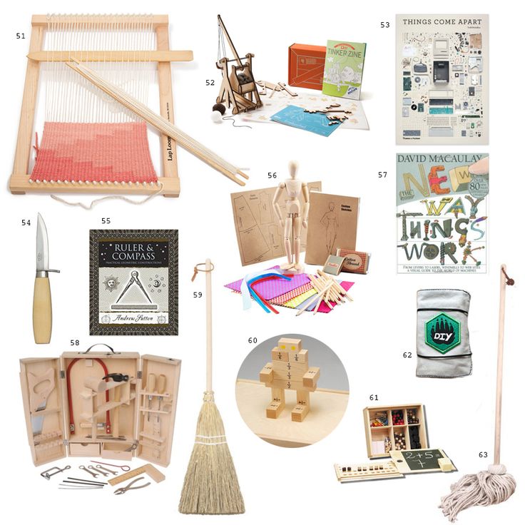 a collage of crafting items including yarn, scissors, and other things to make it