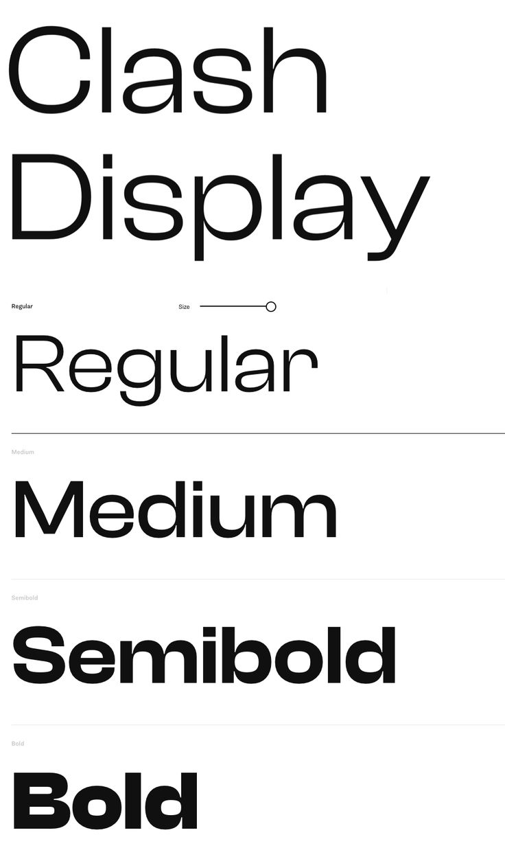 four different typefaces are shown in black and white