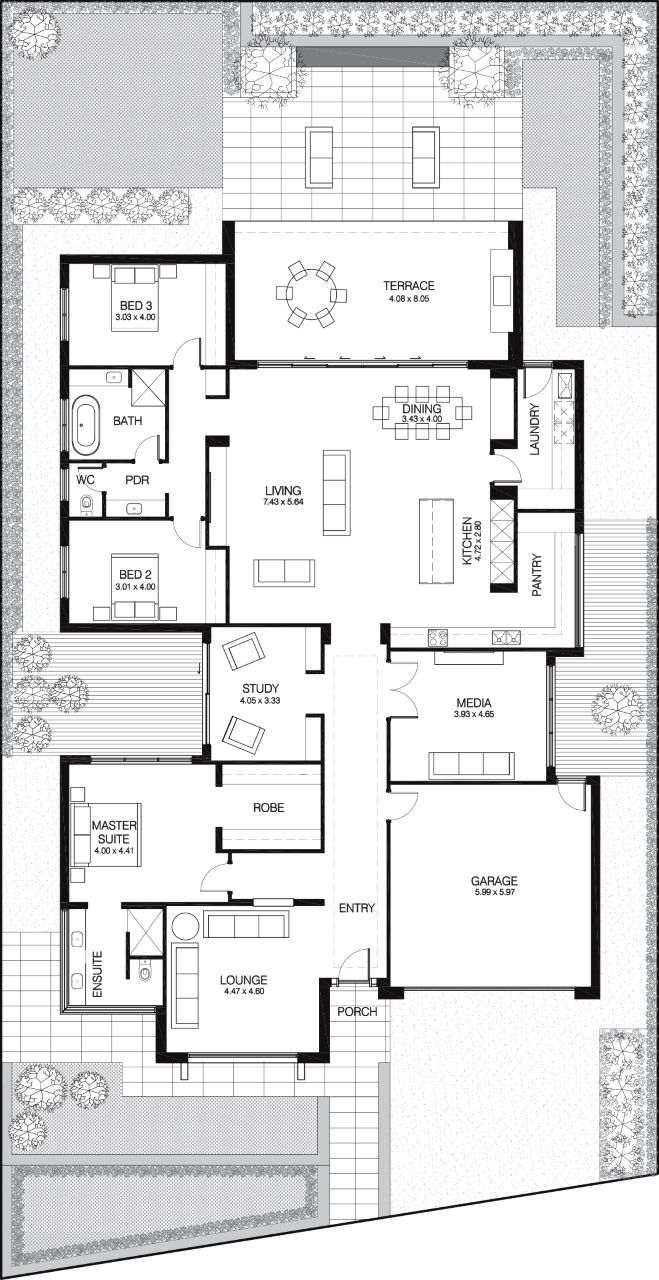 the floor plan for this modern home