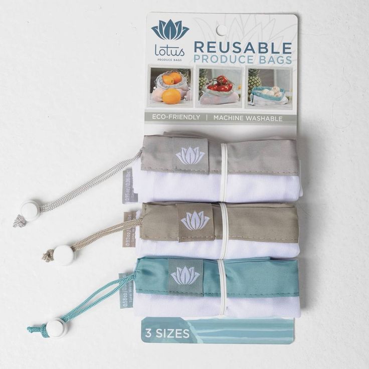 four pieces of reusable products sitting next to each other