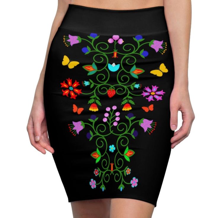 Native floral Pencil SkirtComfortable and soft, this high quality AOP pencil skirt is cut close to the body. Inspired by the freedom of creativity, it's perfect for standing out on any occasion..: 95% Polyester 5% Spandex.: Mid waist fit Fitted Floral Embroidered Skirt, Fitted Floral Embroidered Mini Skirt For Summer, Spring Floral Embroidered Fitted Mini Skirt, Fitted Floral Embroidered Mini Skirt For Spring, Floral Embroidered Fitted Mini Skirt, Fitted Knee-length Skirt For Spring, Fitted Skirt With Floral Embroidery, Stretch Long Skirt With Floral Print, Long Stretch Skirt With Floral Print