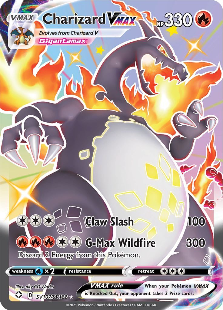 an image of a pokemon card with the name charizard vix on it