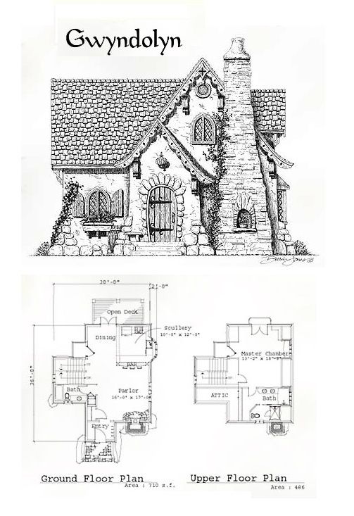 an old house with two floor plans and three story houses in the same drawing style