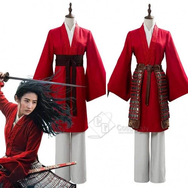 Fabric: Uniform Cloth + Fuax Leather  Including:  Coat + Inner Wear + Trousers + Corset Belt/+Armor  Category:  Mulan Costume  Character: Hua Mulan Mulan Costume Diy, Mulan Halloween, Mulan Disneybound, Mulan Outfit, Mulan 2020, Mulan Dress, Red Fancy Dress, Hanfu Cosplay, Hua Mulan