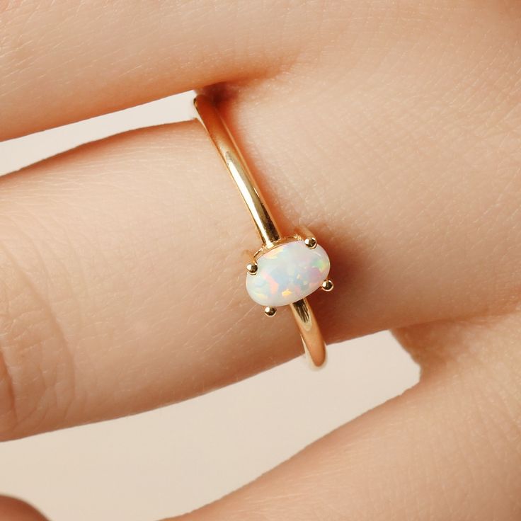 14K Solid Gold Opal Ring, October Birthstone Ring, Dainty Minimalist Stackable Ring, Oval Cut Gemstone, Best Gift for Her, Valentines Day - Etsy Oval Stackable Fine Jewelry Rings For Everyday, Everyday Oval Stackable Fine Jewelry Rings, Oval Stackable Rings For Everyday Fine Jewelry, Oval Stackable Rings For Everyday, Minimalist Oval Opal Ring For Gift, Delicate Oval Opal Ring As Gift, Minimalist Oval Opal Ring Gift, Delicate Oval Opal Ring Gift, Oval Dainty Rings With Simple Design