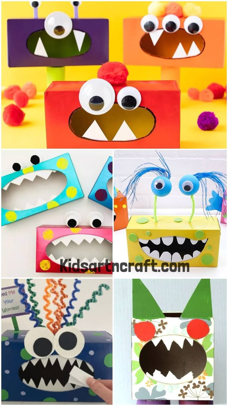 paper crafts for kids to make with their hands and feet, including an animal face