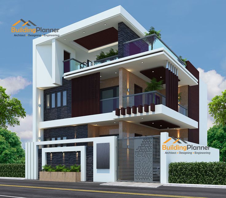 this is an artist's rendering of a two story house with balconies