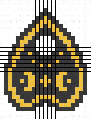 a cross stitched pattern with the shape of a pumpkin on it's side