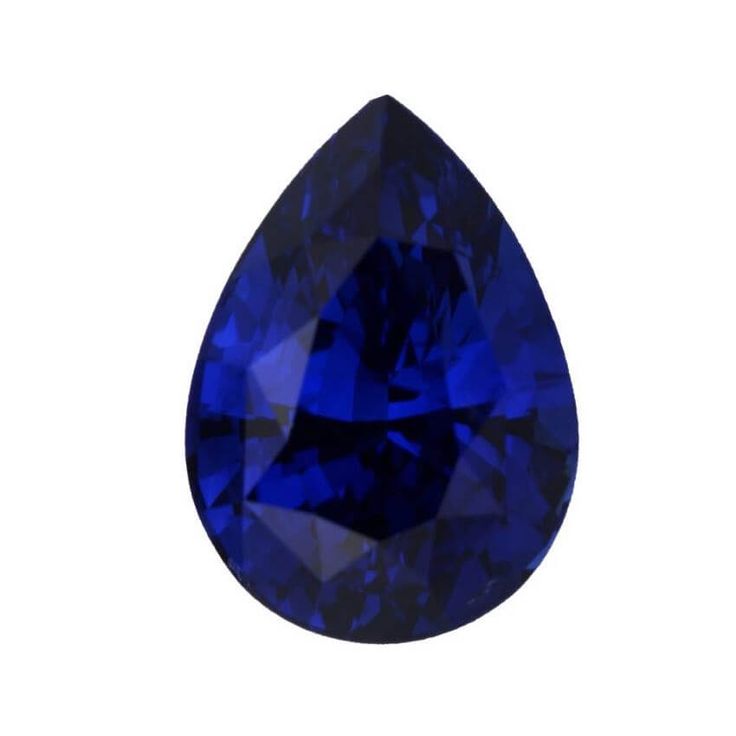 a blue pear shaped diamond on a white background