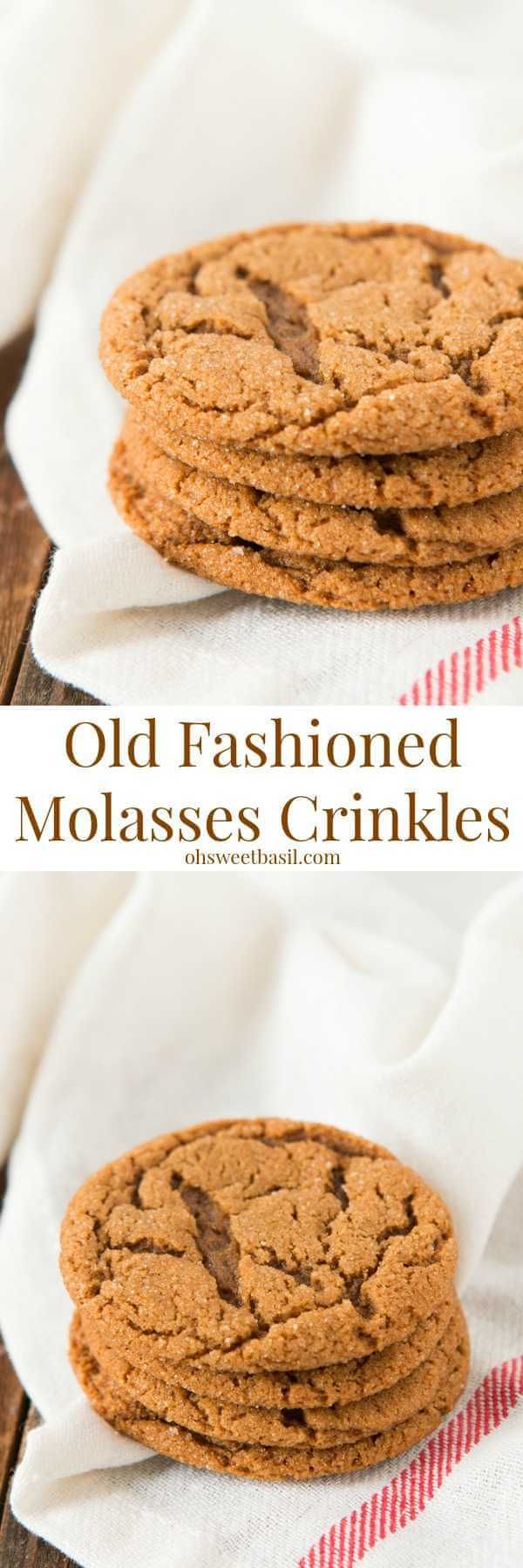 old fashioned molasses cookies are stacked on top of each other