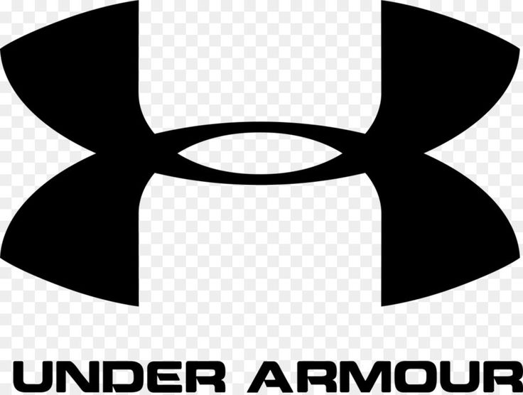 the under armour logo is shown in black and white, with an inverted design on it