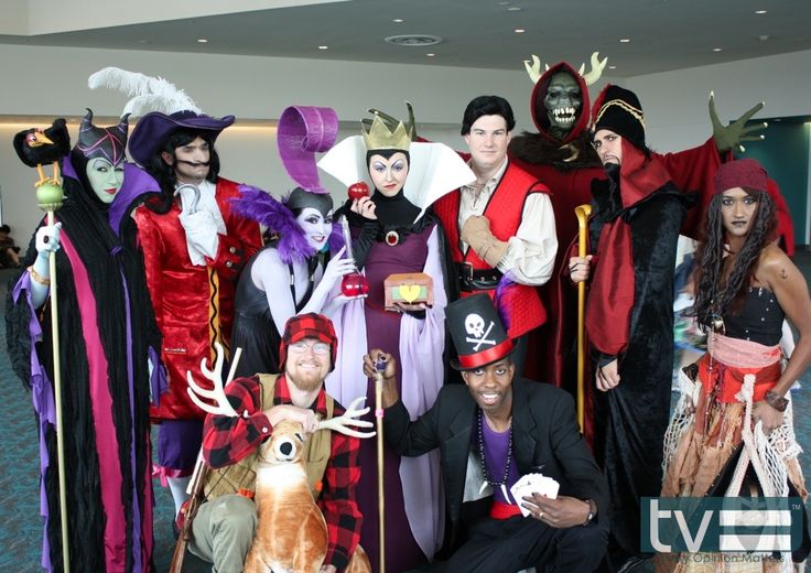 a group of people dressed up in costumes