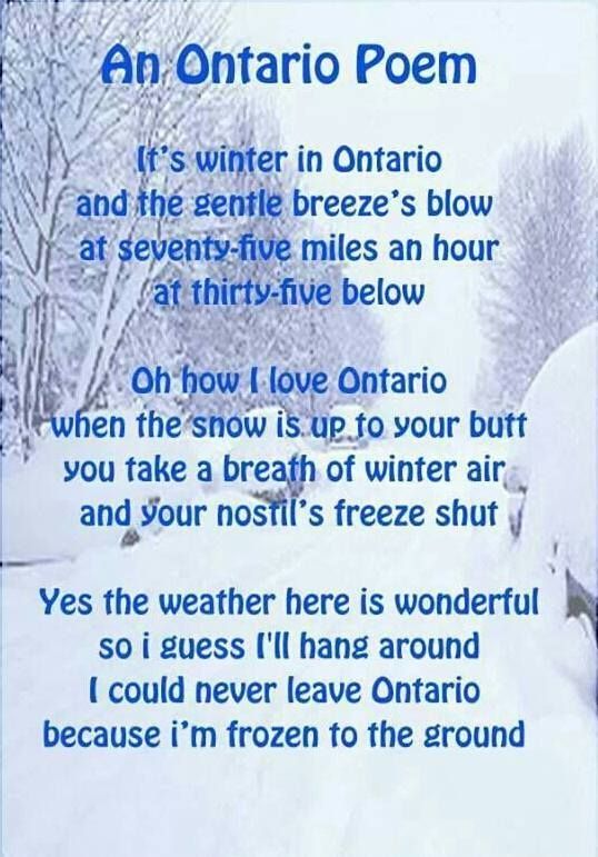 a poem written on the side of a snow covered road