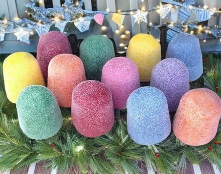 Gum drops or plant pots ? #xmas2024  🎄 https://medium.com/@castlerandom/diy-outdoor-christmas-decorations-2ab5fb6c16aa Cheap Candy Land Decorations, Cute Christmas Lights Outdoor, Diy Candy Outdoor Decorations, Diy Jumbo Gumdrops, Decorating The Outside Of Your House Like A Gingerbread House, Gumdrop Outdoor Decorations, Giant Gum Drops Diy, Diy Outdoor Gumdrops Decorations, Candy Christmas Decorations Diy Outdoor