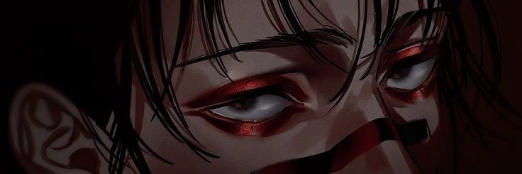 an evil looking woman with red eyes and blood on her face