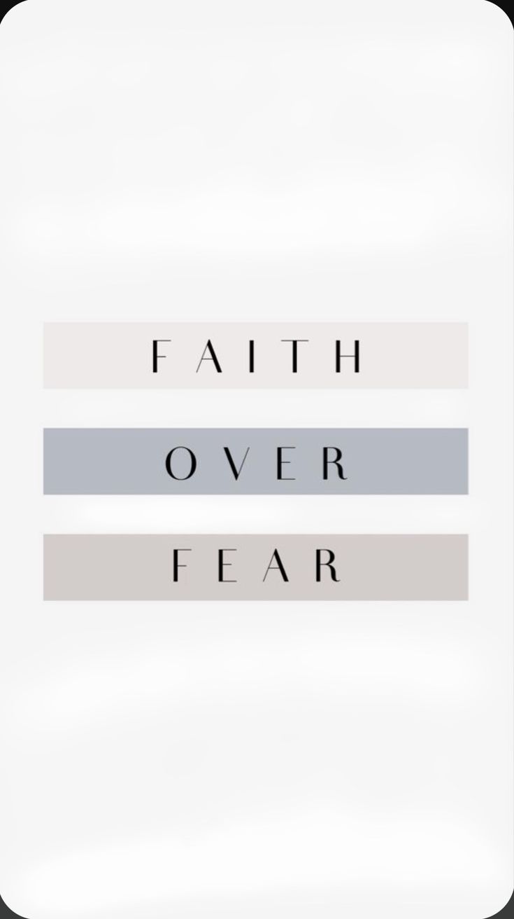 the words faith over fear are shown in black and white, with two horizontal stripes